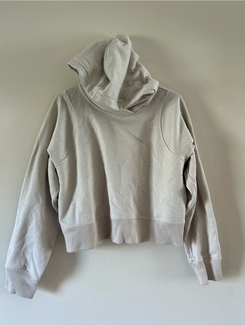 lululemon athletica Beige Cropped Pullover Hoodie